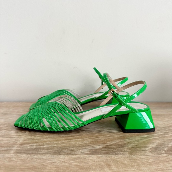 Suzanne Rae 70s Low Sandal Neon Green 38 - Picture 1 of 10